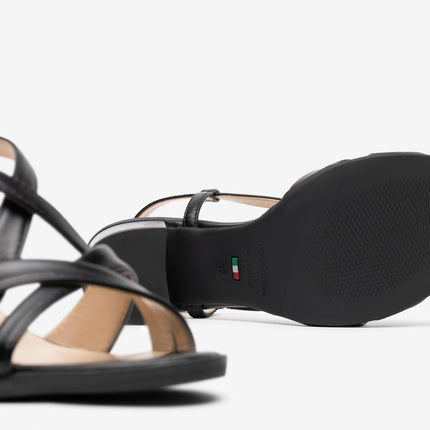 Nero Giardini Sandali Donna con Tacco in Pelle Nera - MARIO SPATARELLA