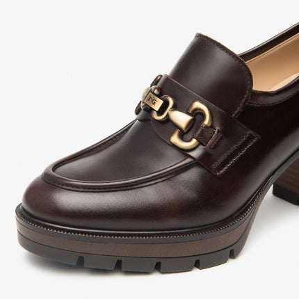 Nero Giardini Mocassini Donna con Tacco e Morsetto in Pelle Testa di Moro - MARIO SPATARELLA