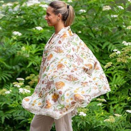 Foulard Pareo in Seta Stampa Marrone ASK278C SILK MARRON Colores de Otono 