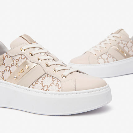 Nero Giardini Sneakers Donna con Zeppa in Pelle Milk E513080D MILK 710 Nero Giardini 