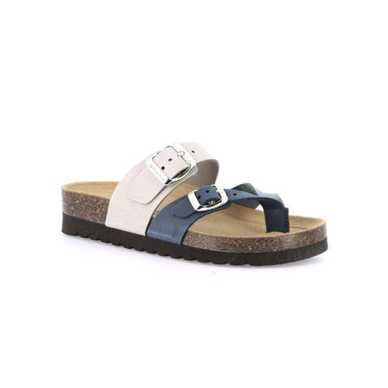 Grunland Sandalo Plantare Infradito Sughero Bio Donna in Nabuk Blu Multi CC0078 HOLA JEANS Grunland 