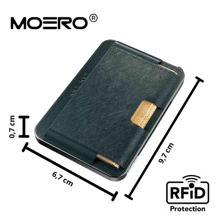 Moero M2 Pro Saffiano Green Portafoglio Slim M2 PRO SAFFIANO GREEN CARD BLACK Moero 