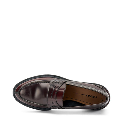 Mocassini Frau Donna College in Pelle Bordo 95U0 BRUSH BORDO Frau 
