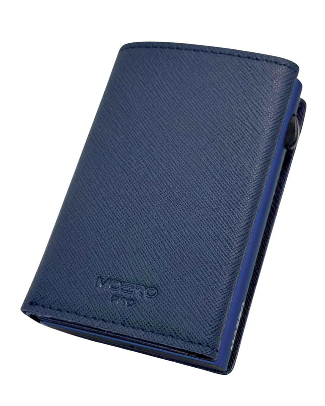 Moero Pro Plus Saffiano Blu Zip Portafoglio Slim - MARIO SPATARELLA