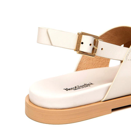 NeroGiardini Sandalo Flat Donna Basso in Pelle Osso - MARIO SPATARELLA
