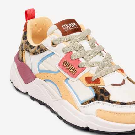 Sneakers Colmar Donna in Pelle Multicolor Bianco Animalier GARNER WILD MULTICOLORE WHITE Colmar 