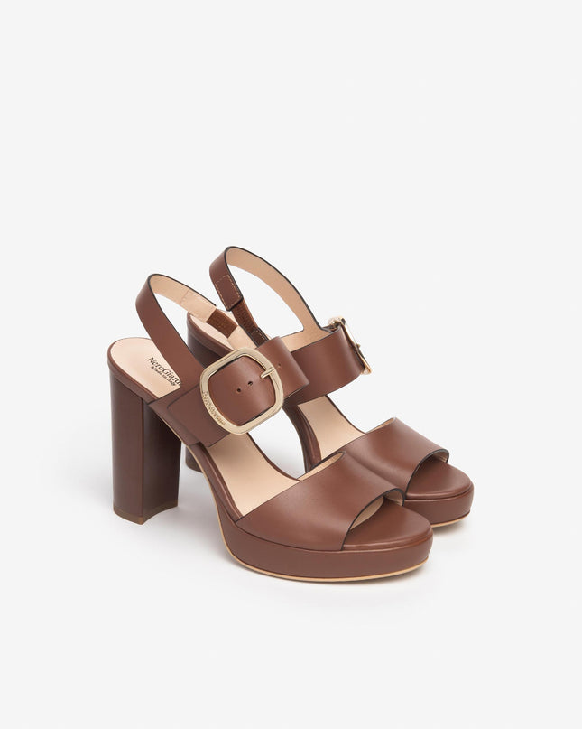 Nero Giardini Sandali Donna Tacco Alto e Plateau in Pelle Cuoio E513354D CUOIO 400 Nero Giardini 