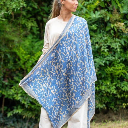 Foulard in Lana Misto Seta Azzurro ASW52F AZUL Colores de Otono 