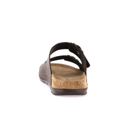Grunland Sandali Uomo Plantare Sughero Doppia Fibbia in Nabuk Moro CI2500 SIRU BROWN Grunland 