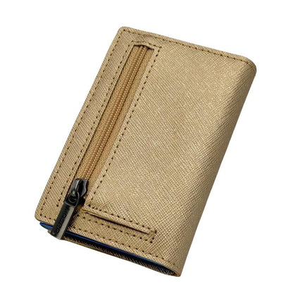 Portafoglio Slim PRO SAFFIANO GOLD ZIP GOLD Moero 
