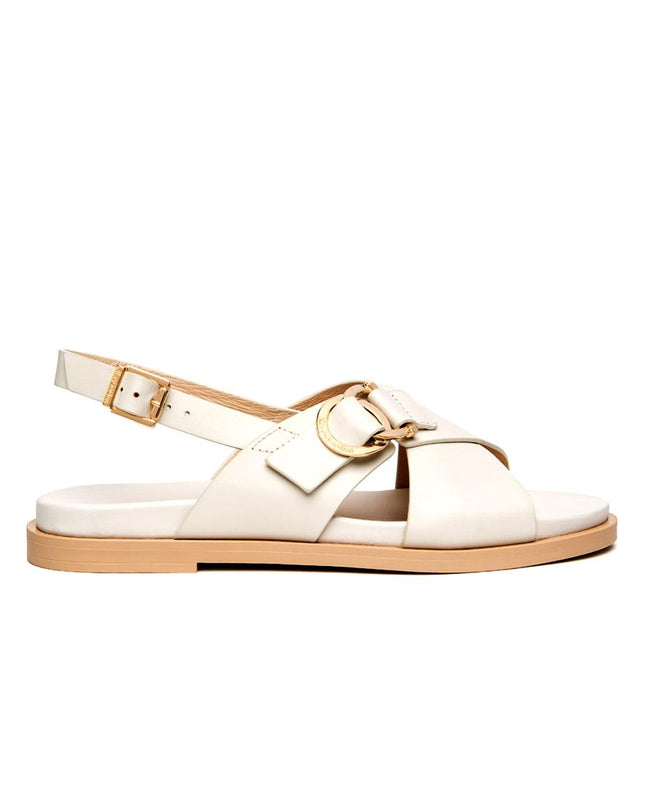 NeroGiardini Sandalo Flat Donna Basso in Pelle Osso E615933D OSSO 713 Nero Giardini 