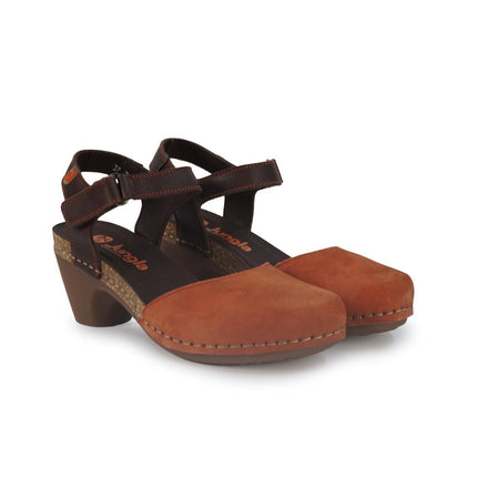 Jungla Pump Donna con Tacco in Pelle Nabuk Arancione - MARIO SPATARELLA