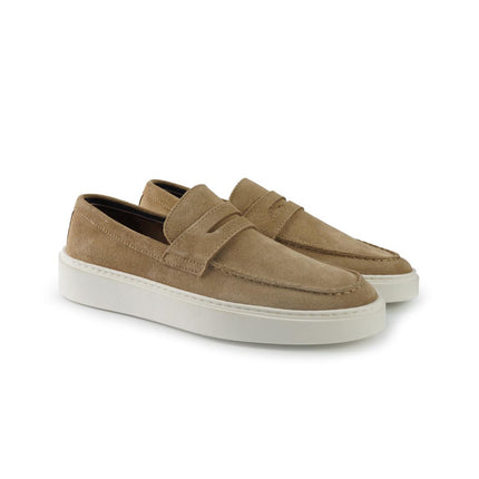 Vueva Mocassini Barca Uomo in Camoscio Beige MS638R03 BEIGE Vueva 