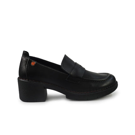 Jungla Mocassini Donna con Tacco in Pelle Nero - MARIO SPATARELLA