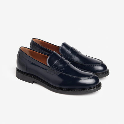 Nero Giardini Mocassino College Uomo in Pelle Spazzolata Blu E500600U BLU 200 Nero Giardini 