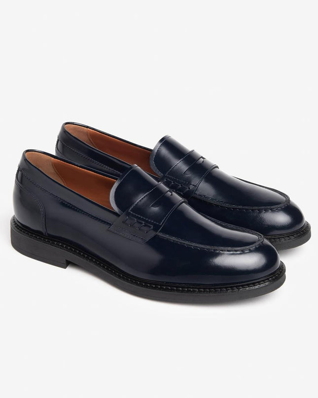 Nero Giardini Mocassino College Uomo in Pelle Spazzolata Blu E500600U BLU 200 Nero Giardini 