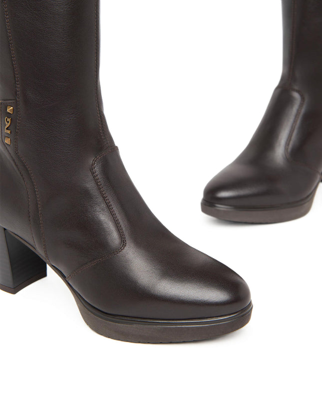 Nero Giardini Stivali Donna con Tacco Pelle Marrone I411721D MORO 300 Nero Giardini 