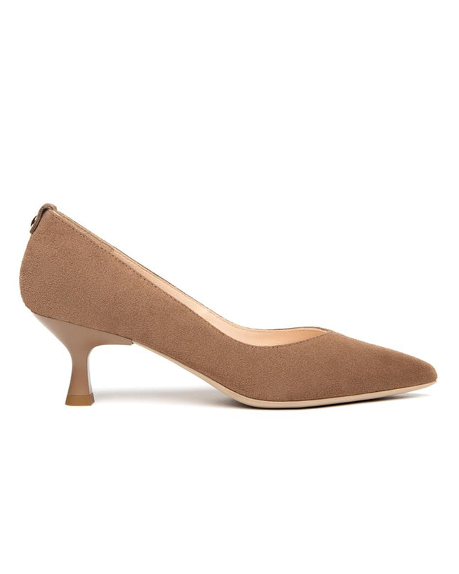 NeroGiardini Decollete Basso Kitten Heel in Camoscio Mou E615461D MOU 442 Nero Giardini 