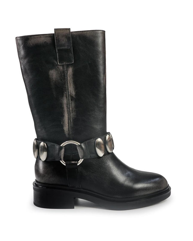 Bruno Premi Stivali Biker Donna in pelle Nero OL ALIA BM4101 GUN Bruno Premi 