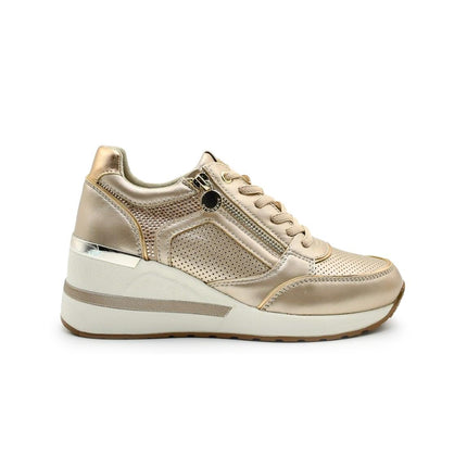 Stonefly Sneackers Donna con Zeppa in Pelle Taupe 222459 MINA LAMINATO Stonefly 