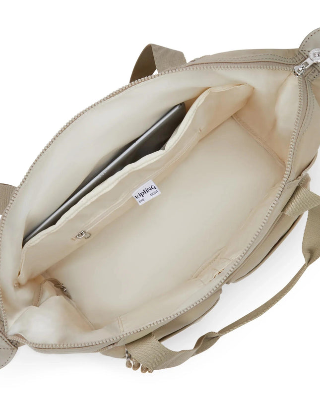 Kipling Borsa Organizer a Spalla Con Tracolla in Tessuto Beige NEW ART DUO POCKET BE BOHO TAN Kipling 