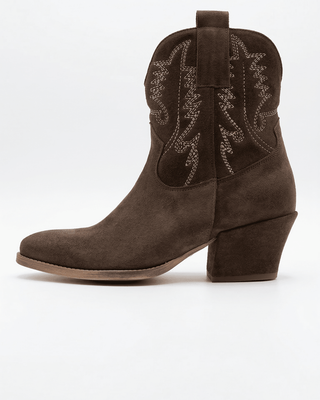 Spatarella Stivaletto Texano Tubolare in Camoscio Marrone - MARIO SPATARELLA