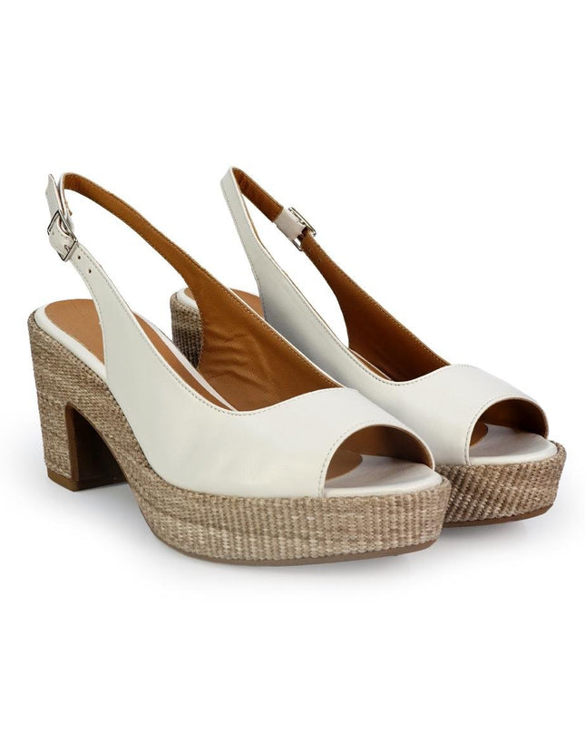 Gianmarco Sorelli Sandalo Donna con Tacco e Plateau in Pelle Bianca - MARIO SPATARELLA