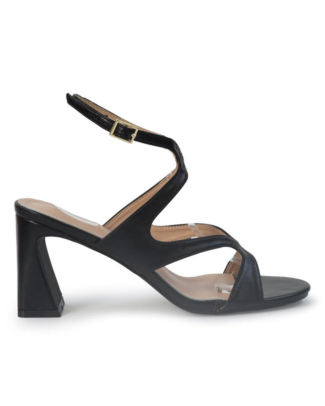 ClaudV Sandali Donna con Tacco in Pelle Nera G41-05 BLACK ClaudV 