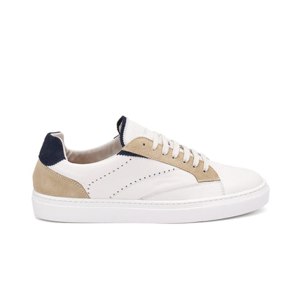 Frau Sneakers Uomo Bassa in Pelle Multi Bianco - MARIO SPATARELLA