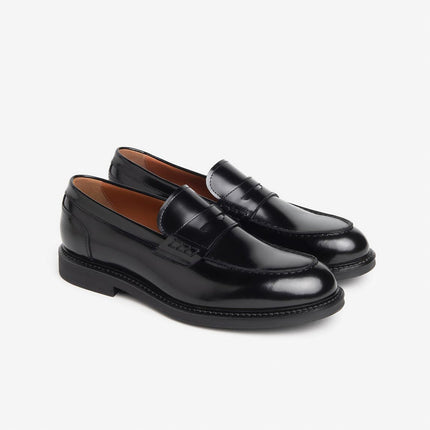 Nero Giardini Mocassino College Uomo in Pelle Spazzolata Nera E500600U NERO 100 Nero Giardini 