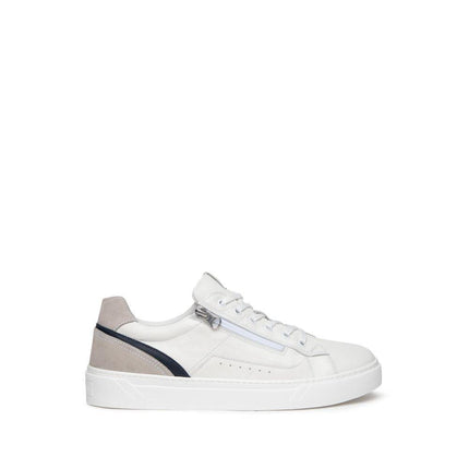 Nero Giardini Sneakers Uomo in Pelle Bianca con Zip E400241U BIANCO 707 Nero Giardini 