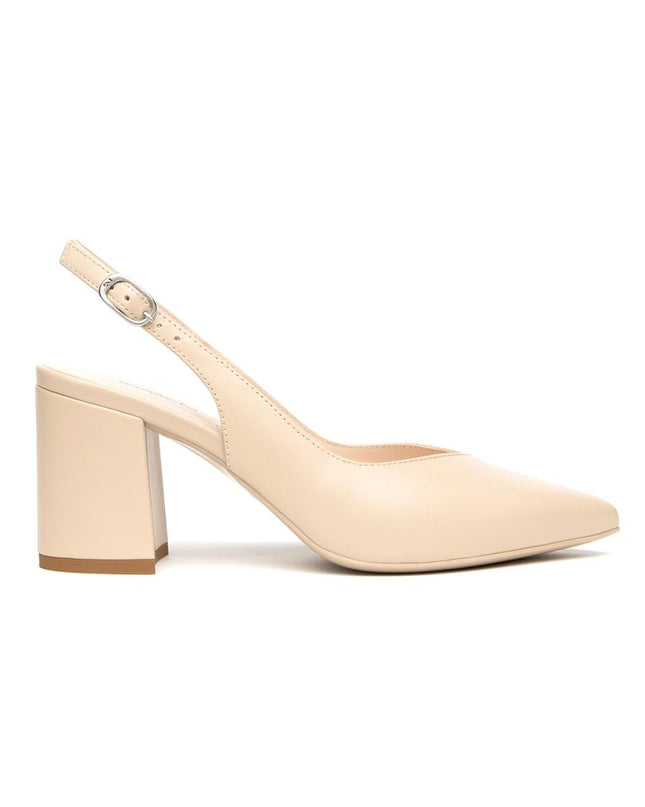 NeroGiardini Chanel Mary Jane Sling Back con Tacco a Punta in Pelle Lino E615520D LINO 453 Nero Giardini 