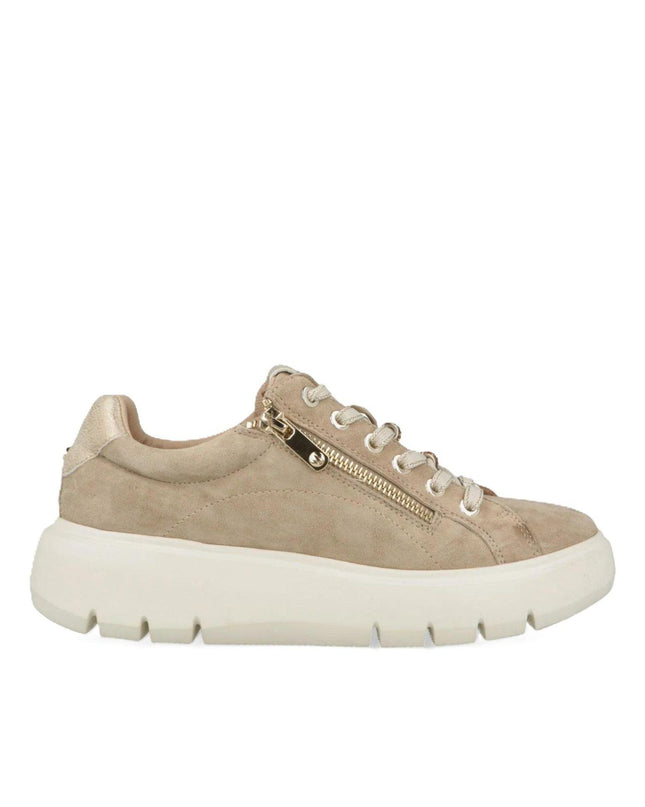 Impronte Sneakers Donna con Lacci e Zip in Camoscio Sabbia VENIER ZIP D SEUDE SAND Impronte 