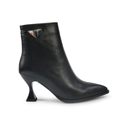 Exe Stivaletti Donna a Punta e Tacco Rocchetto in Ecopelle Nero - MARIO SPATARELLA