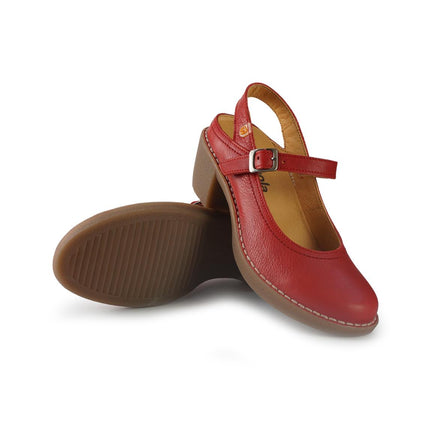 Jungla Pump Slingback con Tacco in Pelle Rosso 8350 ROJO Jungla 