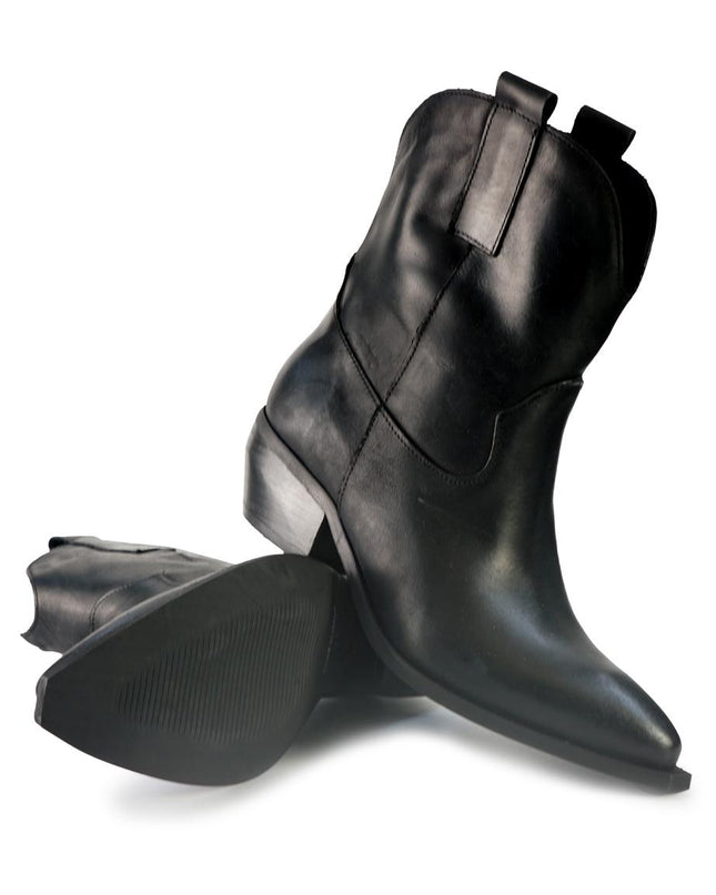 Stivaletto Texano in Pelle Nera ELENA23 TEX BLACK Spatarella 