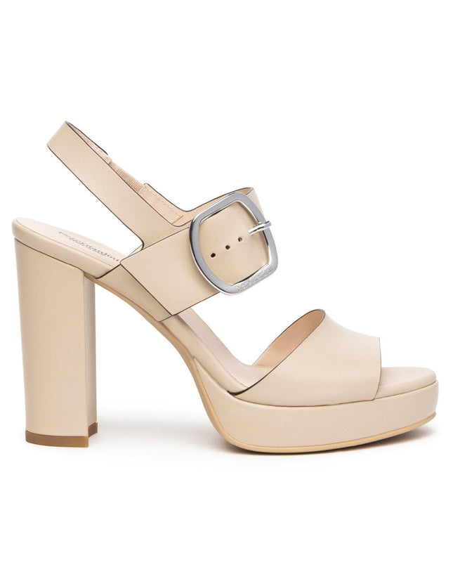 Nero Giardini Sandali Donna Tacco Alto e Plateau in Pelle Lino - MARIO SPATARELLA