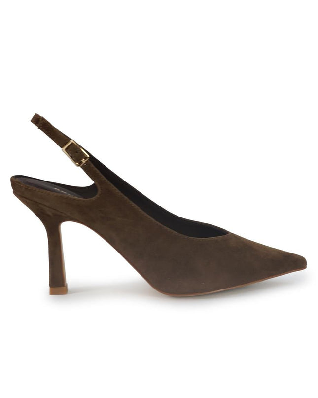 Bruno Premi Mary Jane Sling Back Tacco Stiletto in Camoscio Tabacco - MARIO SPATARELLA