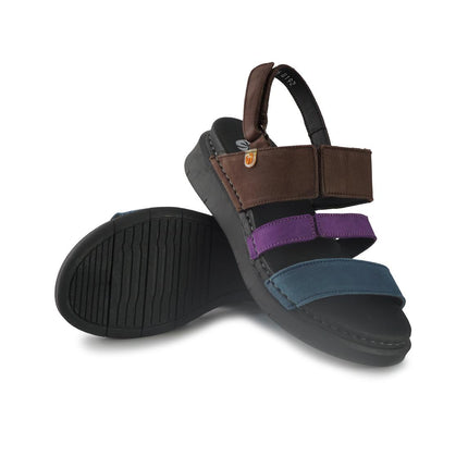 Jungla Sandali Donna Zeppa Bassa in Pelle Multicolor 8192 TINTA Jungla 