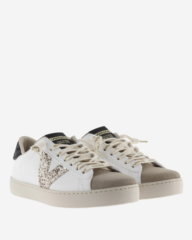 Sneakers Victoria Donna Bassa Pelle Bianco Glitter 1126228 BERLIN GLITTER Victoria 