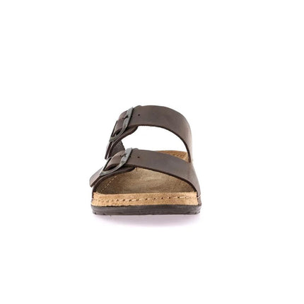 Grunland Sandali Uomo Plantare Sughero Doppia Fibbia in Nabuk Moro CI2500 SIRU BROWN Grunland 
