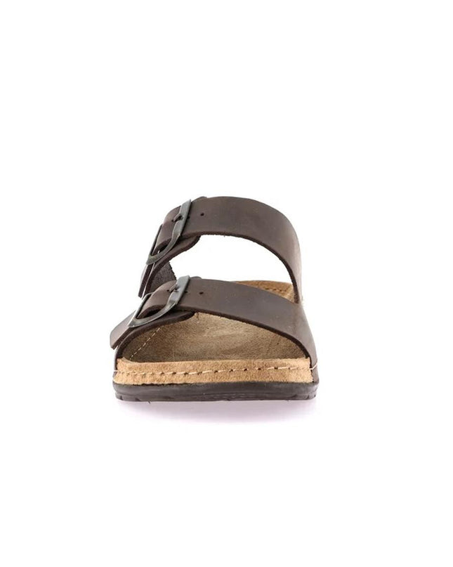 Grunland Sandali Uomo Plantare Sughero Doppia Fibbia in Nabuk Moro CI2500 SIRU BROWN Grunland 