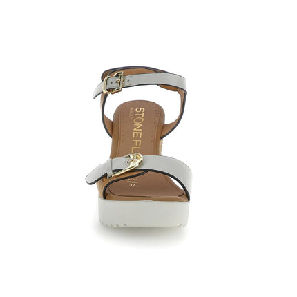 Stonefly Sandali Donna con Zeppa in Pelle Multi Cuoio 222301 ELY WHITE TAN Stonefly 