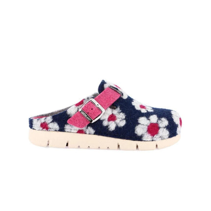 Grunland Pantofole Ciabatte Donna in Feltro Fantasia Blu - MARIO SPATARELLA