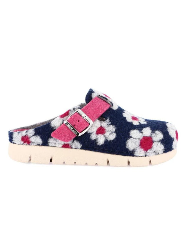 Grunland Pantofole Ciabatte Donna in Feltro Fantasia Blu - MARIO SPATARELLA