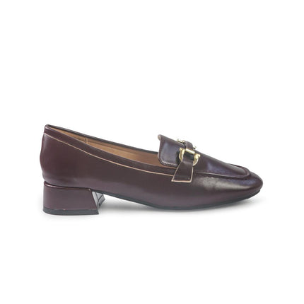 Mocassini Donna con Tacco e Morsetto in Pelle Bordo YD05-12A BORDO ClaudV 