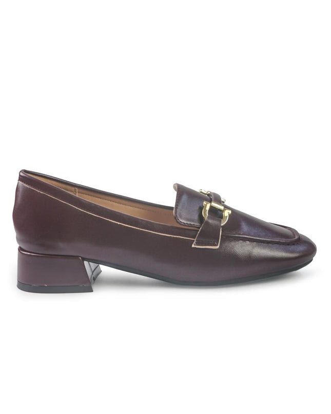 Mocassini Donna con Tacco e Morsetto in Pelle Bordo YD05-12A BORDO ClaudV 