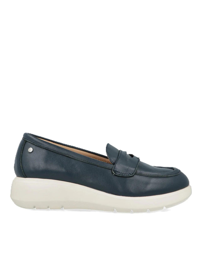 Impronte Mocassini con Zeppa in Pelle Blu MOKA NAVY Impronte 