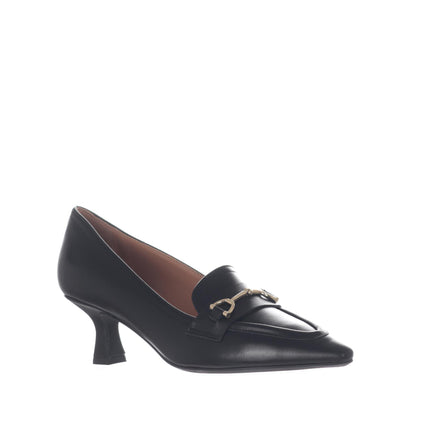 Decollete Pelle Nera Tacco Rocchetto 64N0 BLACK Frau 