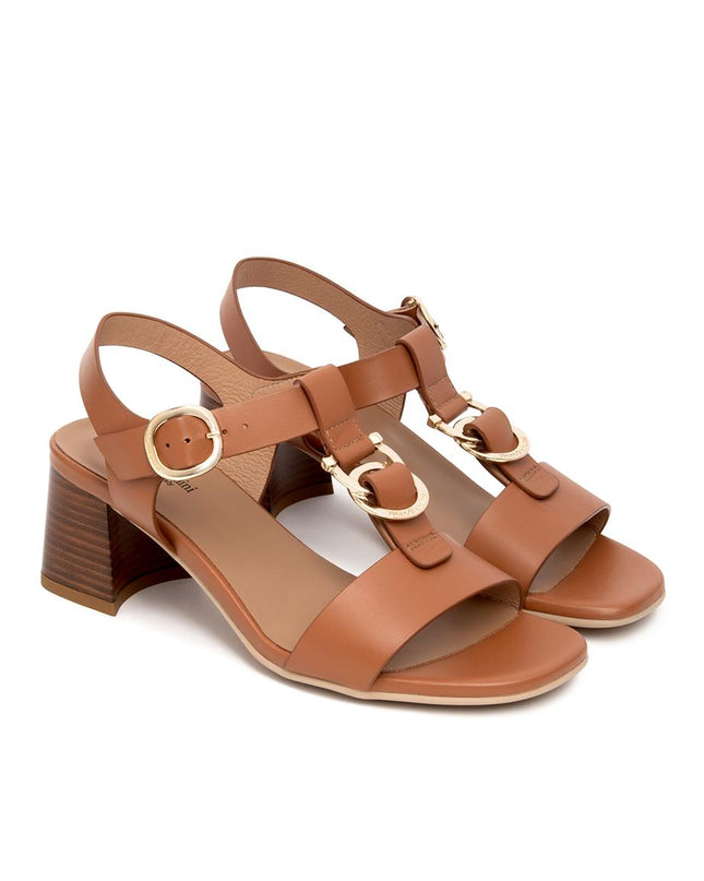 Nero Giardini Sandali Donna con Tacco in Pelle Cognac E615870D COGNAC 329 Nero Giardini 